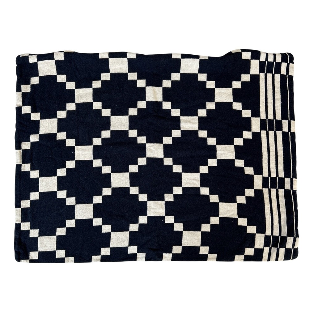 Schoolhouse Pillow Sham Winter + Summer Cotton Pillow Sham in Winter Summer Navy